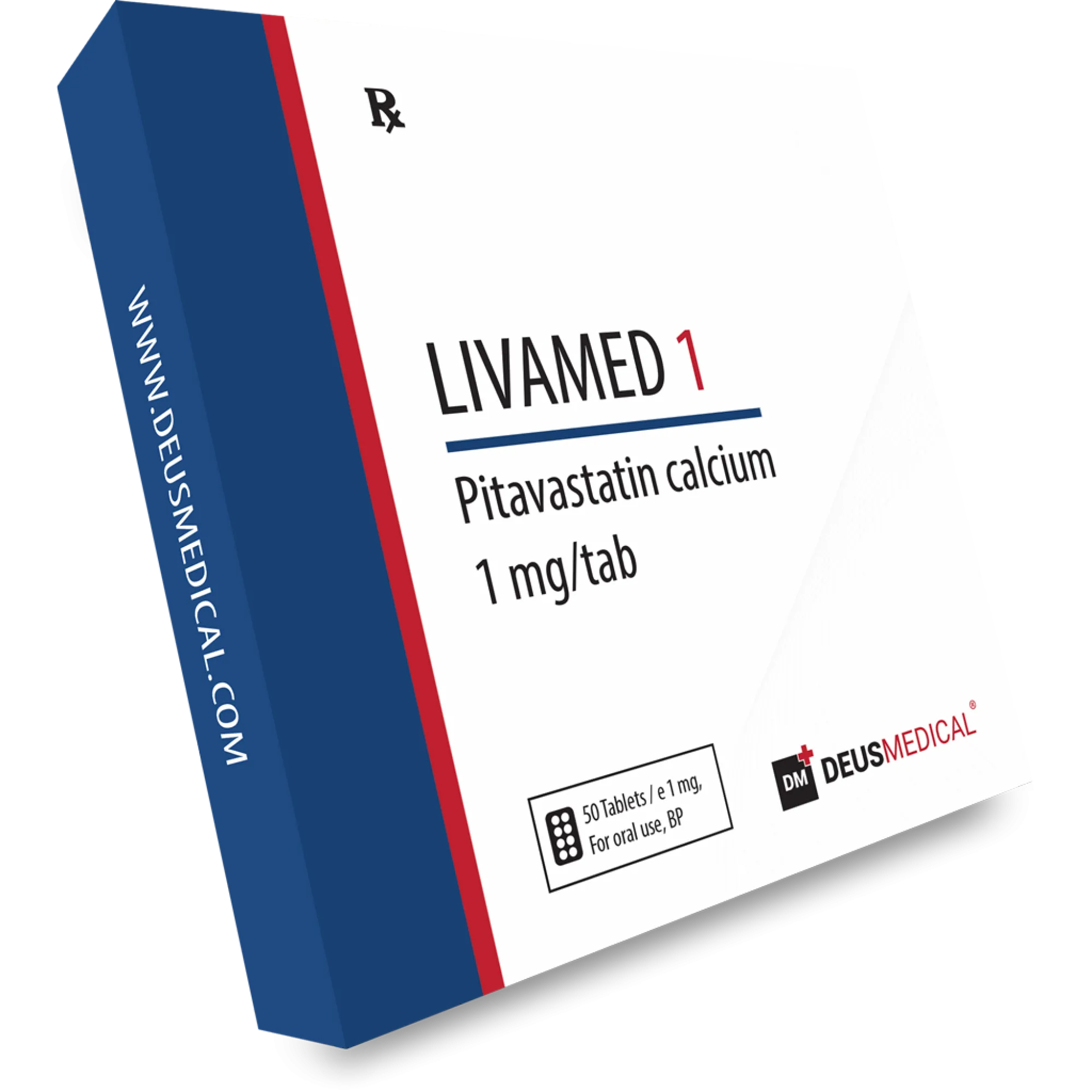 Livamed 1 Pitavastatin Calcium 1mg Tablets for Cholesterol Control | DEUSPOWER